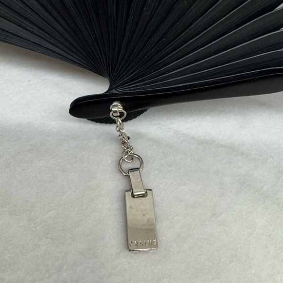 Celine Macadam Gray Folding Hand Fan - Picture 3 of 6